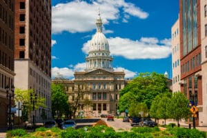 Michigan State Capitol and Downtown Lansing
