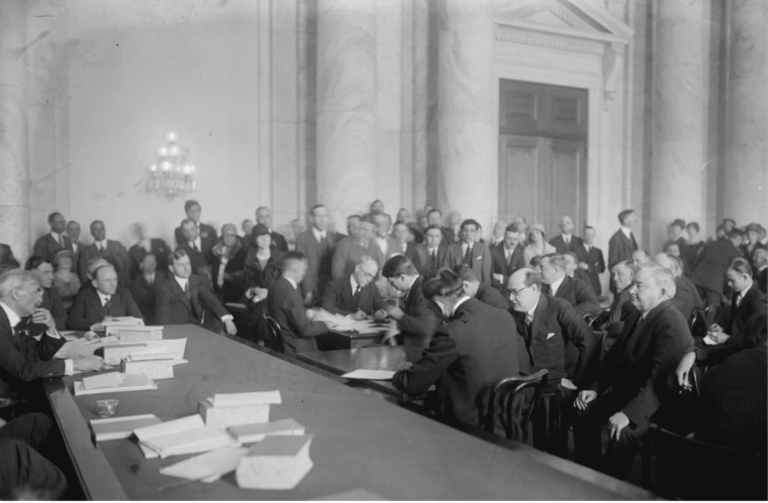 A Senate Committee on Public Lands and Survey hearing in 1924, part of Senator Walsh’s investigation.